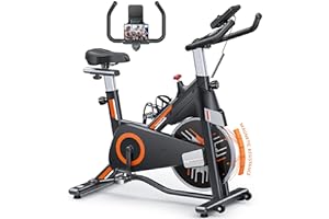 HOMETRO Cyclette Da Casa, Cyclette Professionale con Volano 15kg, Schermo LCD, Portabicchieri, Porta Celullare per Fitness ed Esercizio a Casa, Max.150 Kg