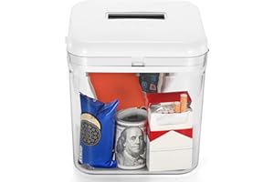 Tcoivs Zeitschloss-Container,Telefon-Schließkasten mit Timer, wiederaufladbarer Behälter mit Zeitschloss, 16,5 × 16,5 × 16,5 Zentimeter, Snacks und andere verlockende Gegenstände