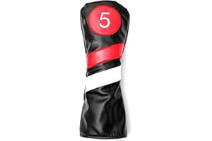 SHABIER Juego de Fundas Protectoras para Palos de Golf # 1# 3# 5 de Madera para Conductor/Fairway Rescue Woods/Hybrid PU Leather Head Covers Set