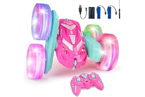 Cocopa Macchina Telecomandata per Bambini con Luce, Giochi Bambini Bambina 3 4 5 6 7 Anni, Regalo Bambino 3 4 5 6 7 8 9 Anni Ragazze Regali Giocattoli Natale Compleanno, Auto Radiocomandata (Rosa)