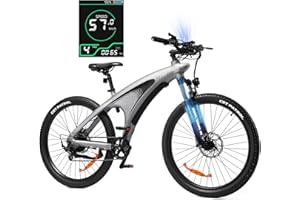 HX Q5 Vélo Électrique pour Adultes, E Bike 27,5 * 2,25'' Tout-Terrain, Jusqu'à 110km, 48V 20Ah Batterie Amovible, Shimano 7 Vitesses, VTT Électrique Homme Femme Fourche Suspendue, Freins Hydrauliques