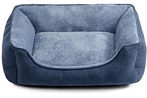 Hollypet Cat Bed Small Dog Bed Pet Bed for Cats and Puppy, Soft Pet Sleeping Bed Breathable Pet Cushion, Blue-Grey(55 * 45 * 15cm)