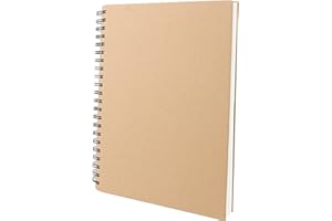 EULERYOO Szkicownik A4, 120 stron, spirala, portret, do rysowania i szkicowania, brązowy