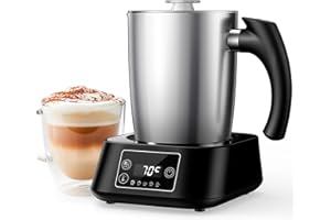 ‎SHARDOR SHARDOR 5-In-1 MilchaufschäUmer, 500 Ml MilchaufschäUmer Elektrisch Mit Einstellbarer Temperatur Und Edelstahl Milk Frother, Heiß Und Kalt FüR Schaum, Latte, HeißE Schokolade, SpüLmaschinenfest
