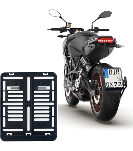Motorcycle/Roller License Plate Holder – 180mm X 200mm Black Plastic (BK-PowerTCS)