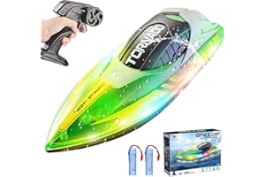 CHENBOOW Ferngesteuertes Boot,RC Boot mit LED-Licht,2,4-GHz Rennboote,Speedboot Poolspielzeug,Spielzeugboot,Sommer-Wasserspielzeug für Kinder,für Kinder,Erwachsene,Seen,Poolspielzeug