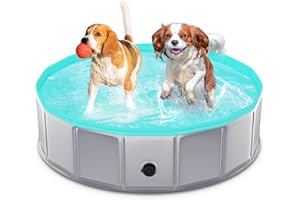 TENXSNUG Piscine pour Chien Pliable - PVC Chien Piscine Baignoire Bassin pour Animaux Antidérapant Bassin de Baignade pour Chiens et Enfants, 80x20 cm