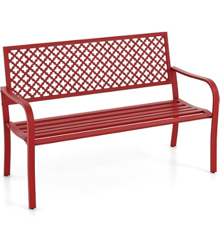 COSTWAY Gartenbank Metall, wetterfeste Sitzbank für 2 Personen, Balkonbank mit Rückenlehne & Armlehne, Metallbank bis 300 kg belastbar, Eisenbank für Garten, Terrasse, Balkon, 127 x 56 x 82 cm COSTWAY Gartenbank Metall, wetterfeste Sitzbank für 2 Personen, Balkonbank mit Rückenlehne & Armlehne, Metallbank bis 300 kg belastbar, Eisenbank für Garten, Terrasse, Balkon, 127 x 56 x 82 cm