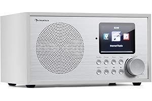 Auna Radio Portable Bluetooth et Rechargeable, Petit Poste Radio Numérique Dab/Dab+/FM/Streaming, Mini Radio Portables Stéréo, Écran HCC, 5h d'Autonomie, Radio FM, Alarme Réveil, Alimentée au Secteur