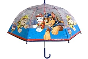 Chanos Paw Patrol Chase Marshall Rubble Kinder-Regenschirm, Rot, Cartoon-Muster, 64 cm hoch, 70 cm Durchmesser, Wasserabweisend