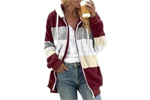 Archedeer Teddy Fleecejacke Damen mit Kapuze Winter Warm Super Weich und bequem Flanell Kapuzenpullover Teddyjacke Sweatshirt Reißverschluss Langarm Oberteile Top Frauen Mantel Kapuzenjacke