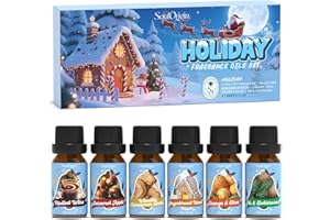 ‎SOULORIGIN SoulOrigin Festliche Duft Öl Urlaub ätherische Öle Set, Duftöl Set für Öldiffusoren, Duftöle für Seifenkerzen Herstellung 6x10ml - Mulled Wein, Karamell Apfel, Vanille Zimt Cookie, Ingeborhäuse