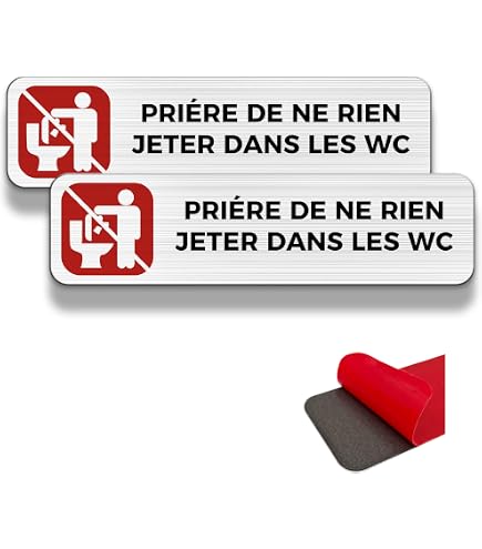 Paire Autocollants Avertissement Sanibroyeur – Étiquettes Étanchés Toilettes Saniflo (4 Pcs)