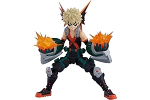 ZHONGKAIHUA MHA Figure Bakugo Katsuki Figurine d'action Statue avec accessoires de bureau Modèle Bakugo Katsuki Figurine mobile articulée visage interchangeable Figurine d'anime à collectionner