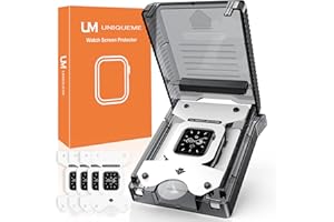 UM UNIQUEME 4 Stück Schutzfolie für Apple Watch Series 9/8/7/SE3/SE2/SE 40/41mm Displayschutz, Folie für iwatch 40/41 mm, Blasenfreie, Weich HD Klar Displayfolie, Volle Abdeckung, Anti-Staub