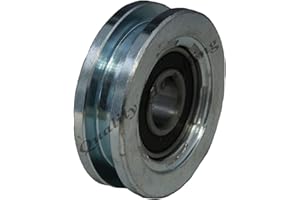 Parnells - 1 Stück 60 mm Schiebetürrad - 6202rs Kugellager + M10 x 55 Bolzen und Muttern - Stahlrolle mit Quadratischer Nut, U-Form - 17 mm Breite, 23 mm Buchsen, 6,5 mm Nutgröße, 100 kg