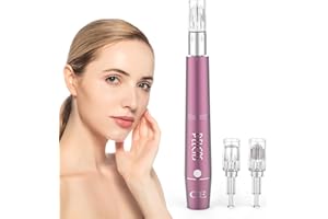PELCAS Dermapen Électrique, Micro Aiguille Stylo Microneedling Rechargeable 0-2 mm Réglable 5 Vitesses Derma Pen avec 24 Aiguilles pour Acné Cicatrices Rides Vergetures Tachetures