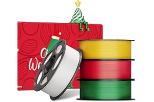‎ANYCUBIC ANYCUBIC Silk PLA Filament, Weihnachts-Kombinationspaket, Seide Filament 1,75mm, Kontrollierbarer Glanz 3D Drucker Filament, Seidentexturen Prächtige Farbe 4KG Weihnachtsfarben
