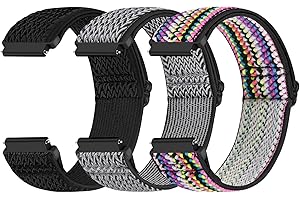 Yunshare Quick Release Watch Strap 18mm 19mm 20mm 22mm 24mm, Elastic Nylon Watch Bands Women Men for Samsung Galaxy Watch/Garmin/Fossil/Amazfit/Huawei Replacement Wristband, 3pcs