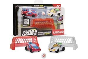 TURBO CHAMPS LaLiga Azul Grana vs Blanco, la Pasión por el Fútbol se Fusiona con la Emoción de los Coches, Compite con tu Equipo, Juguete para Niños y Niñas de 3 Años en Adelante