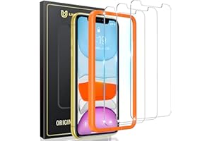 UniqueMe Protector de Pantalla Para iPhone 11/iPhone XR Cristal Templado, 3 Pack Vidrio Templado, Ultra Transparente, Anti Arañazos, Sin Burbujas，Dureza 9H Cristal Templado