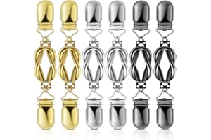 CISYIA 6 Stück Vintage Pullover Clips, Damen und Mädchen für Golden Silber and Black Schal-Schnalle Kleider Clips Blusen Clips Broschen Kleider & Hose