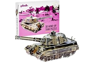 qollorette Wind Up Toy Vehicle, Assemble 3D Puzzle Tank Toy Military Kids Learning Educational Building Toy - Mini Pull Back Toy for Children Boys & Girls