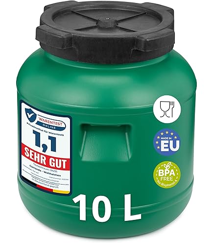 Bidon Alimentaire 30l Plasteo® Hobbock Fût En Acier De 60 Litres Avec Couvercle Tonneau Plastique