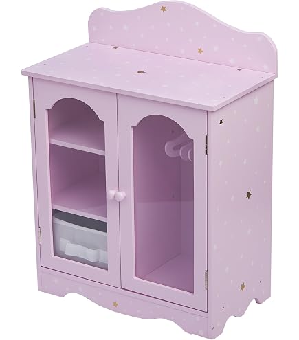 Armoire pour poupée grace en bois howa – Armoire à vêtements pour poupées avec porte coulissante & cintres – howa Spielwaren