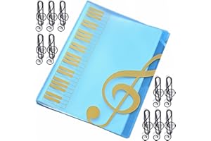 Yueser Music Folder A4, 160 Page Black Music Folder Piano Folder Storage Folder Sheet Music Folders Project Folder A4 File Folder Portfolio Folders Document Folders Waterproof High Capacity