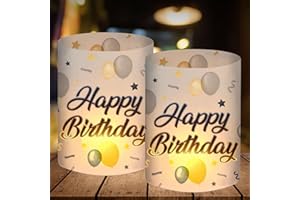 BOYATONG 12 Lampionów, Dekoracja Stołu Urodzinowa, dla Kobiet, Mężczyzn, Dziewcząt, Chłopców, Dzieci, Nadaje się do Podgrzewaczy lub Świec