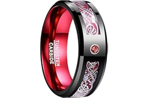 Vakki 6mm/8mm Wolframringe für Herren/Damen, Hawaiianische Koa-Holzeinlage, Kuppel, Abalone-Muschel/blaue Mitte, Eheringe, bequeme Passform, Größe 4 bis 17