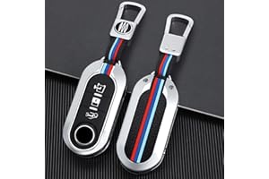 OTMIK Stopowe cynku pokrowce na kluczyki samochodowe pasują do FIAT Ducato 500 500L Panda Grande Punto Lancia Musa 3 przyciski, składany breloczek do kluczy, akcesoria z fluorescencyjnymi guzikami (srebrny C)