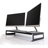 HANSDO DUAL MONITOR STAND &ndash; DUAL MONITOR STAND &ndash; MONITOR BOOSTER &ndash; METAL &ndash; BLACK &ndash; SMS4BL