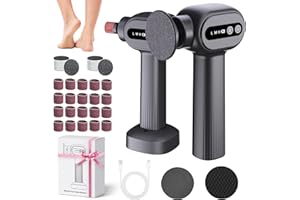 Bostar Lima Electrica Pies Durezas 6 Velocidades, 3 en 1 Pedicura Profesional Callos con 42 Almohadillas de Repuesto Durezas Pies Eliminar para Piel Muerta y Dura Mujeres (Negro)