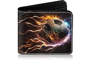 Ruispeed Boys' Wallet Cool Bifold Wallet with Football Design RFID Protection ID Window and Coin Compartment Ideal as Birthday or Gift for Boys Aged 8-15