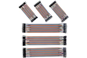 GERUI Jumper Wire 40 x 10 cm, 40 x 20 cm, M2M, F2M, F2F, 240 pezzi, Breadboard, 28 AWG, PVC, Rame, Multicolore, Compatibile con Raspberry Pi e Arduino