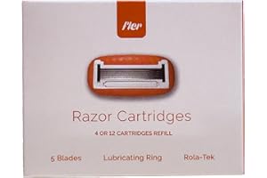 Fler - Lamette per Rasoio 5 Lame, Ricambi Rasoi Donna, Testine di Ricambio per la Depilazione con Aloe Vera, Vitamina E e Olio di Jojoba (Pack da 4)