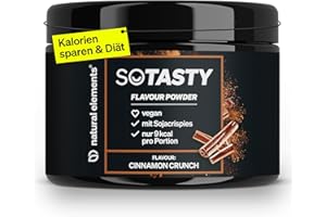‎NATURAL ELEMENTS natural elements SoTasty Geschmackspulver 200g – Cinnamon Crunch – 9kcal/Portion (3g) – vielseitiger Genuss für Quark, Porridge, Shakes – in Deutschland entwickelt & laborgeprüft