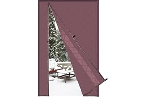 Risareyi Magnet Wärmeschutzvorhang Tür Seitliche Öffnung 95x200cm, Braun Türvorhang Thermo Kälteschutz Winter Wasserdicht Winddicht Schwerem Kälteschutzvorhang für Haustür Balkontür Klimaanlage