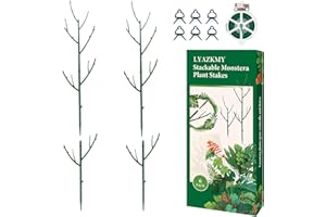 LYAZKMY Monstera Plant Support Stakes - 6 Pack Stackable Plant Stakes for Potted Plants Indoor/Outdoor, Sturdy Plant Support Sticks for Pothos & Climbing Plants