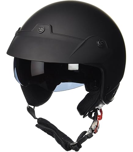 Motocubo Beetle Jethelm mit Visier in Matt Schwarz | ECE 22.06