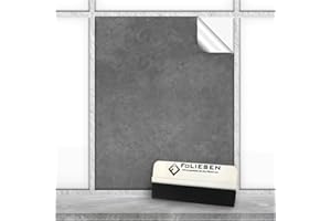 FoLIESEN Naklejki na płytki 20 x 25 cm - folia na płytki łazienka - folia samoprzylepna kuchnia - 5 płytek samoprzylepnych + rakiel, beton - 20 x 25 cm