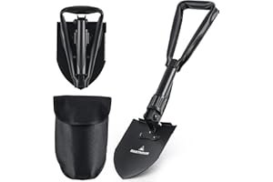 DARTMOOR Pala Plegable Multifuncional de Alta Resistencia Pala Plegable de Acero al Carbono con Bolsa de Nailon Pala para Supervivencia, Caming y Jardín