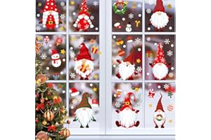 DURINM Décoration Noël DIY Stickers Noel Fenetre Réutilisable Decoration Noel Fenetre Statique, Flocon de Neige Decoration, Stickers Noël Fenêtre Électrostatique, DIY Autocollant Noel pour Fenetre