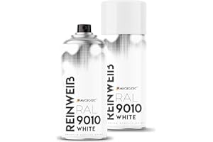MICROTEC® Spray Paint, 400 ml, High-Quality Acrylic Paint Spray, Matte or Glossy, Spray Paints for Metal, Wood, Plastic and Much More, Large Choice of Colours (Matte White - RAL 9010)