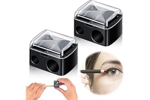 TUSERXLN Universal Dual Eyeliner Sharpener Makeup, 2 Pieces 2 Holes Dual Sharpener Eye Makeup Pencil Sharpener for Big & Small Sized Eye Pencil Sharpeners, Eyebrow Pencil Sharpener, Lip Liner Sharpener