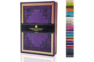 Victoria's Journals Tagebuch, Kunstleder, Vintage, Hardcover, liniertes Notizbuch, altmodisches Reisetagebuch, A5, Größe 14,5 x 20,5 cm, Lila