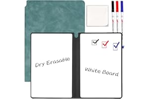 Marte Vanci Small Whiteboard Notebook, A5 Mini Whiteboard with Pen & Wipe, Portable Dry Erase Pad with PU Cover, Reusable White Board for Office Home Notes Lists Memo Messages Reminders (Blue)