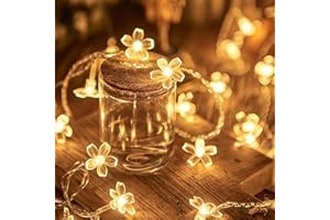 Eledreme lichterkette kirschblüten deko, cherry blossom lichterkette blumen 2m 20 led lichterkette innen batterie, lichterkette frühling deko blüten für Festival, Party, Valentinstag Hochzeit